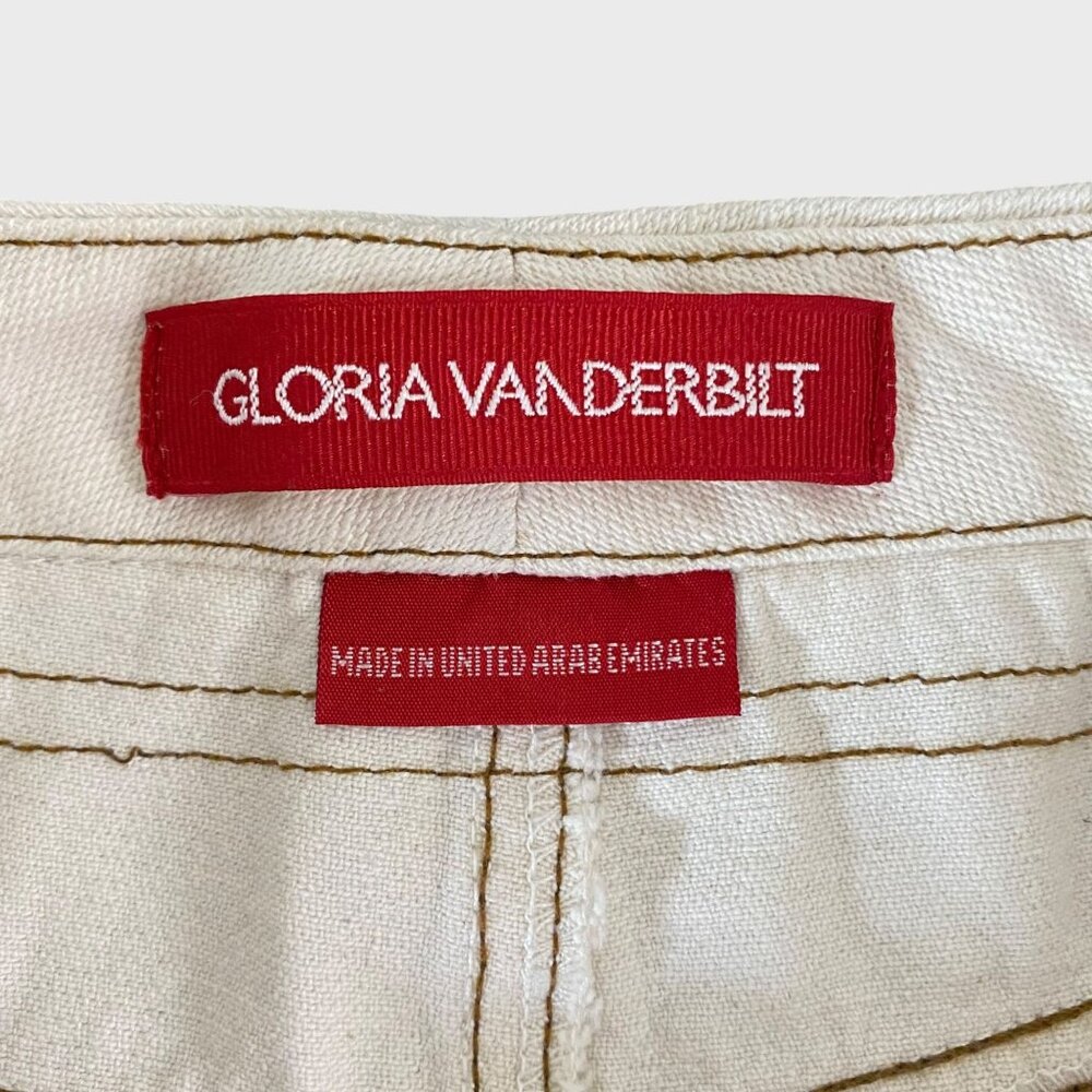 Gloria Vanderbilt A-Line Denim Pencil Skirt Cream Women's Size 6 Boho Tapestry - Picture 9 of 10